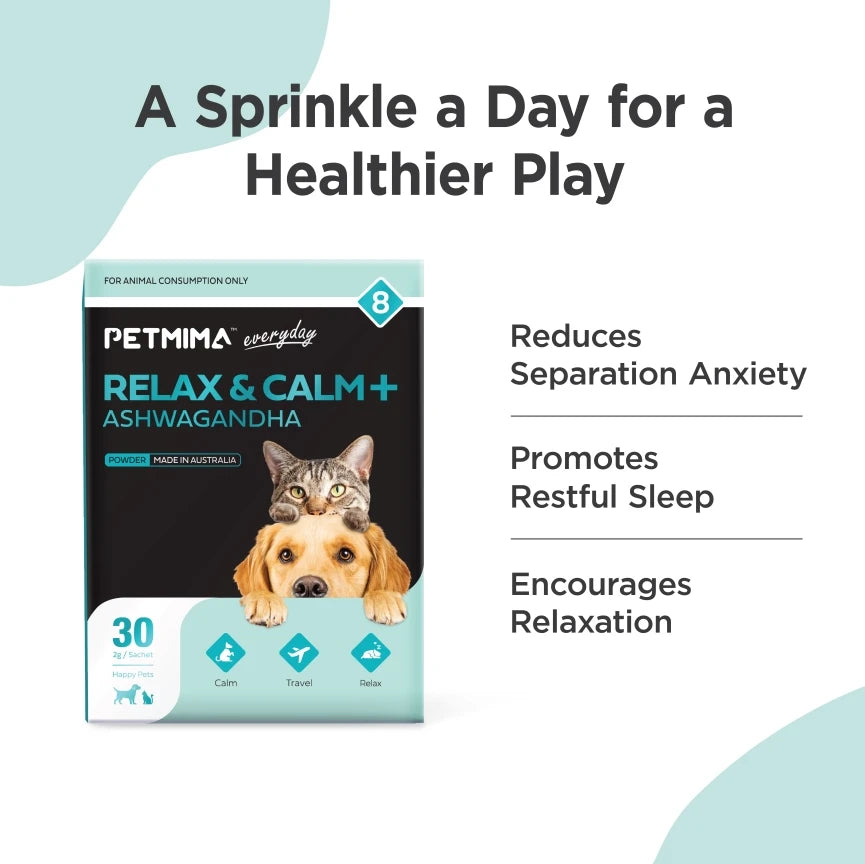 Calming Supplement Powder for Dogs and Cats - 30 x 2g Sachets (made in Australia)