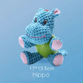 Squeaky Plush Dog Chew and Fetch Toy - Corduroy and Rubber - Hippo
