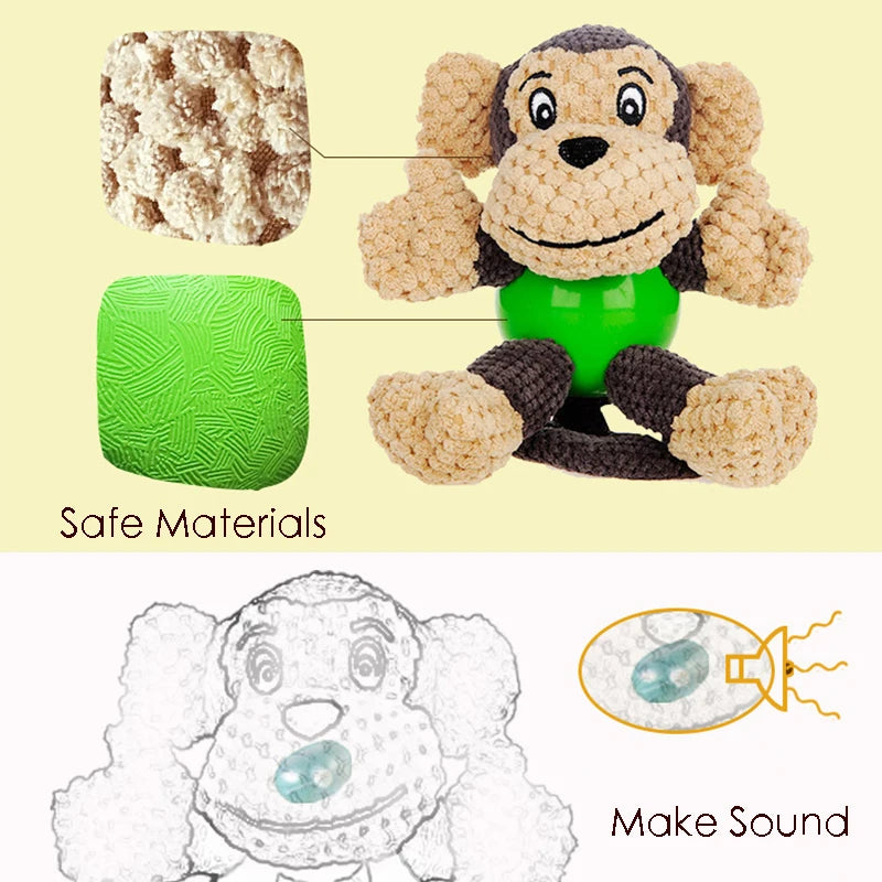 Squeaky Plush Dog Chew and Fetch Toy - Corduroy and Rubber - Cow
