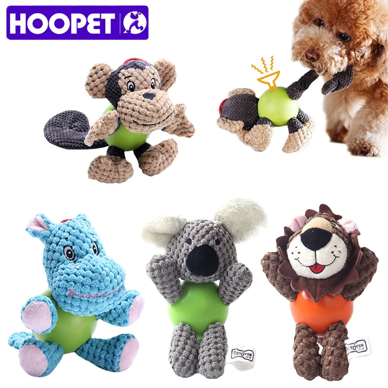 Squeaky Plush Dog Chew and Fetch Toy - Corduroy and Rubber - Koala