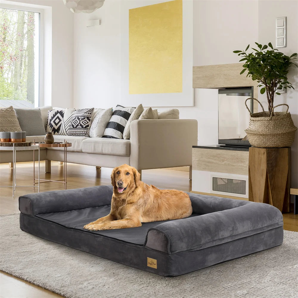 Orthopedic Memory Foam Dog Bed Sofa with Removable Waterproof Cover XL 120x90x20 cm