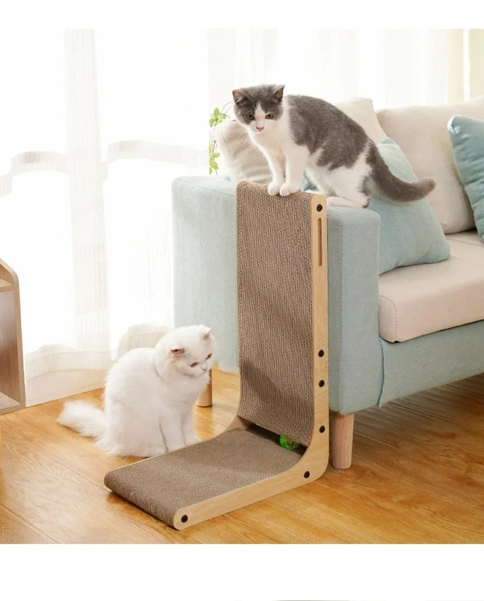 L-Shaped Cat Scratcher Board with Furniture Protection Design - Small