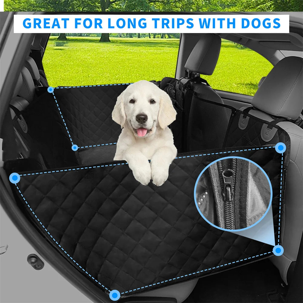 Waterproof Dog Back Seat Hammock Cover with Side Flaps and Storage Pocket (max 100kg)