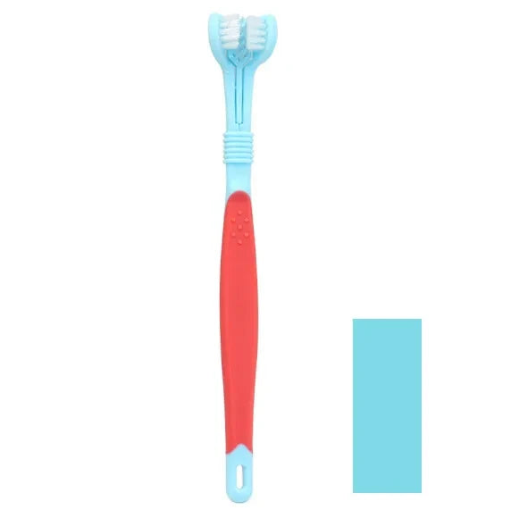 3 Sided Pet Toothbrush for Dogs,  Soft Bristles for Daily Dental Cleaning