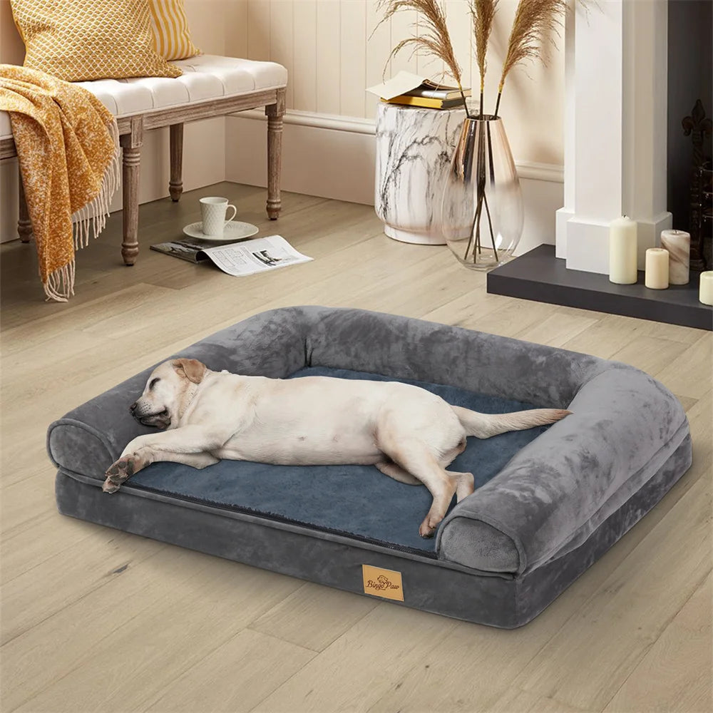 Orthopedic Memory Foam Dog Bed Sofa with Removable Waterproof Cover -L 100x75x19 cm