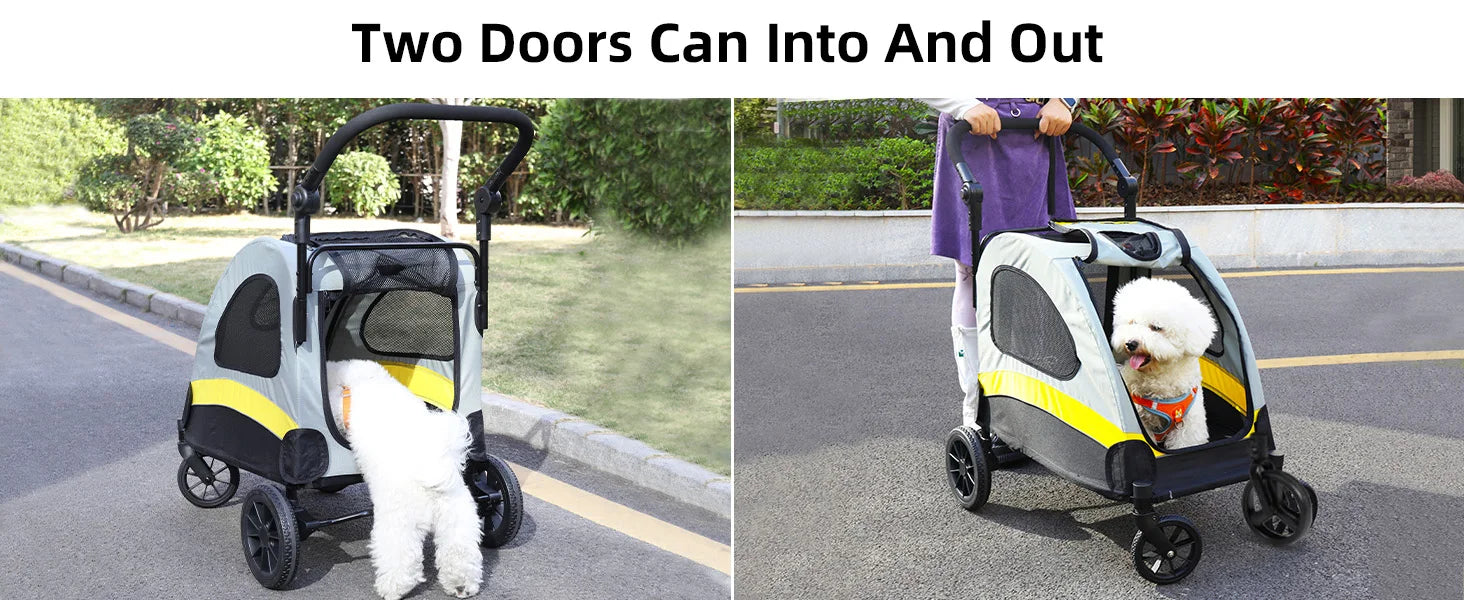 Premium Heavy Duty Pet Stroller with 4 Wheels and Brake - Foldable (Small)