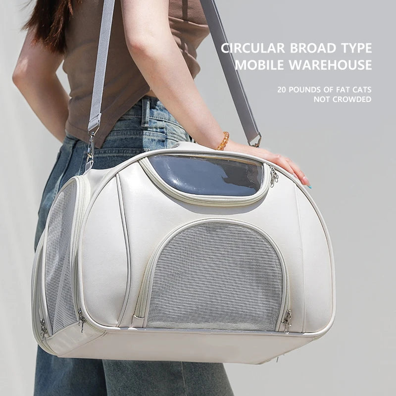 Soft Sided Expandable Pet Carrier Backpack with Ventilated Panels