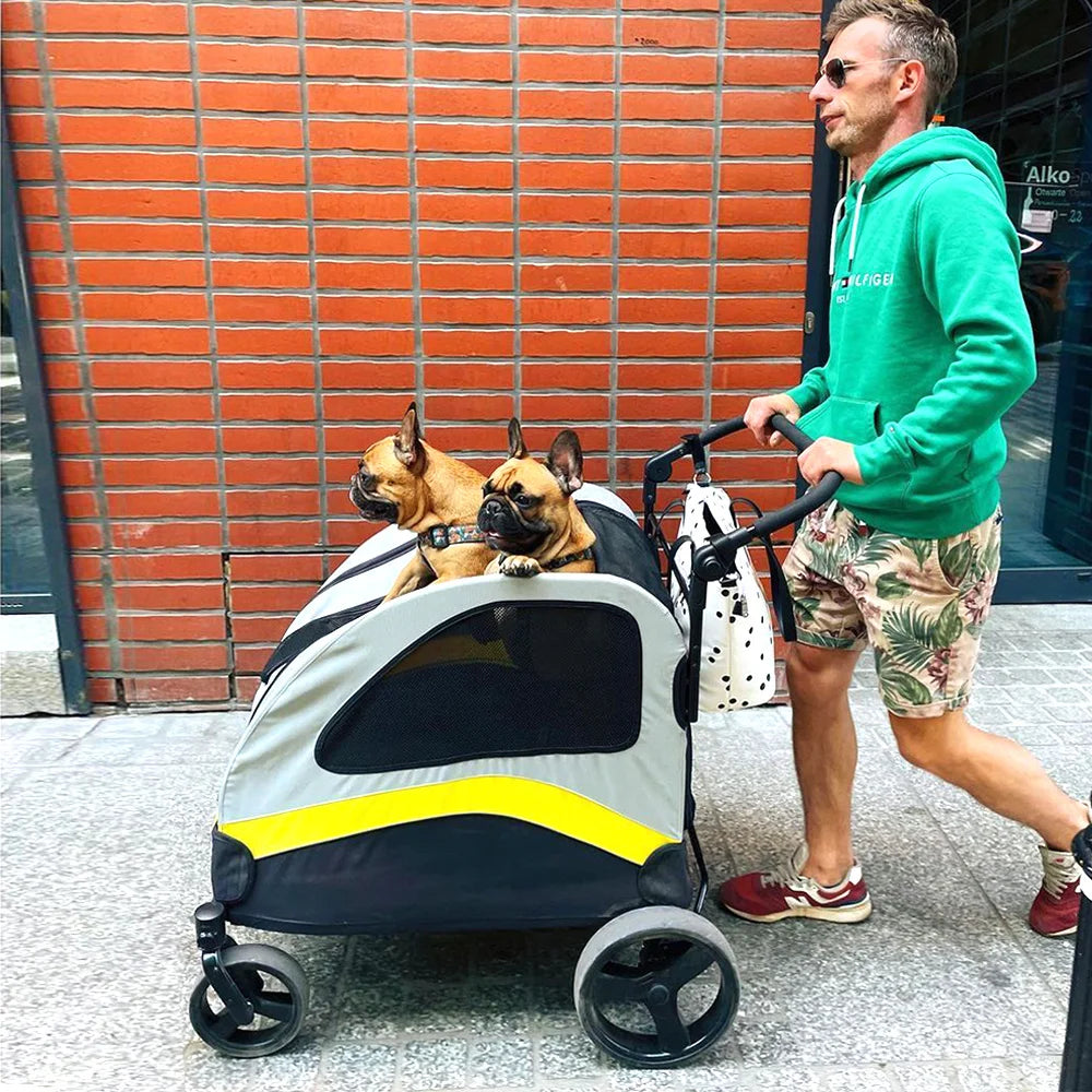 Premium Heavy Duty Pet Stroller with 4 Wheels and Brake - Foldable (Small)