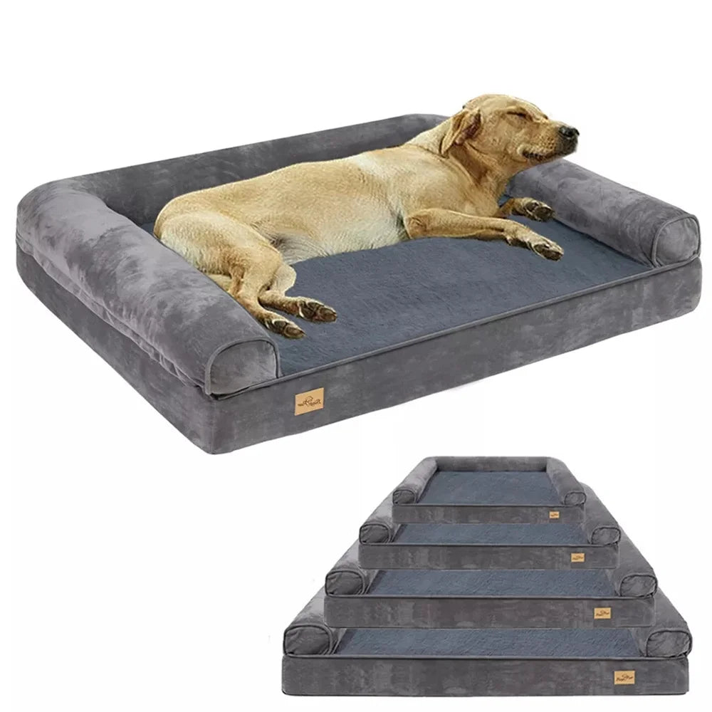 Orthopedic Memory Foam Dog Bed Sofa with Removable Waterproof Cover - M 80x60x18 cm