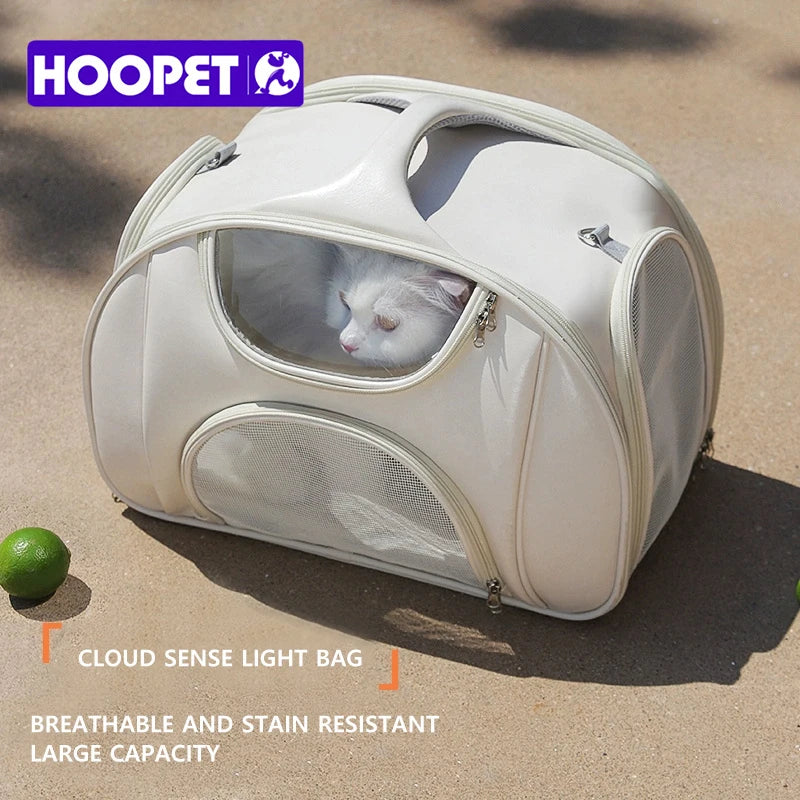 Soft Sided Expandable Pet Carrier Backpack with Ventilated Panels and trolley