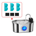Stainless Steel Pet Water Fountain Cordless Rechargeable 3.2L with Smart Sensor Pump