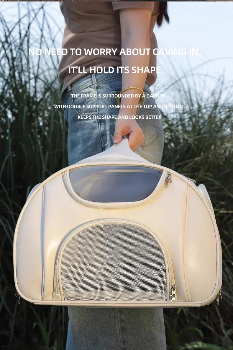 Soft Sided Expandable Pet Carrier Backpack with Ventilated Panels
