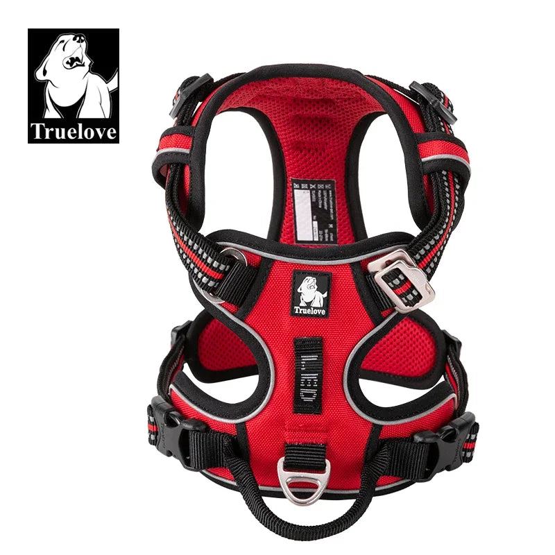 Dog Harness with Breathable Mesh Padding and reflective trim - Adjustable Lightweight Fit, Fuchsia, size M