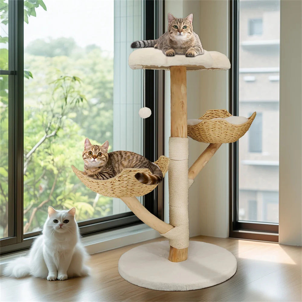 Cat Tree with Sisal Scratching Post and Removable Washable Mats