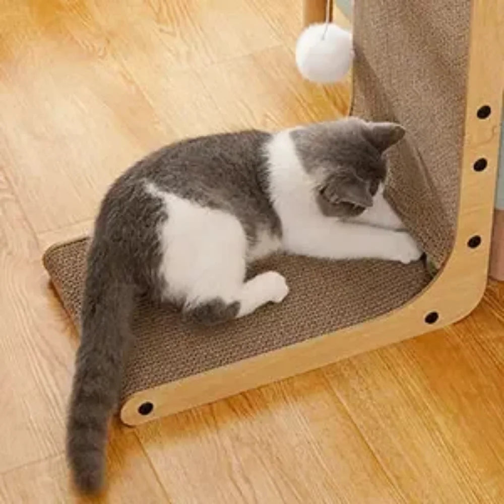 L-Shaped Cat Scratcher Board with Furniture Protection Design - Large