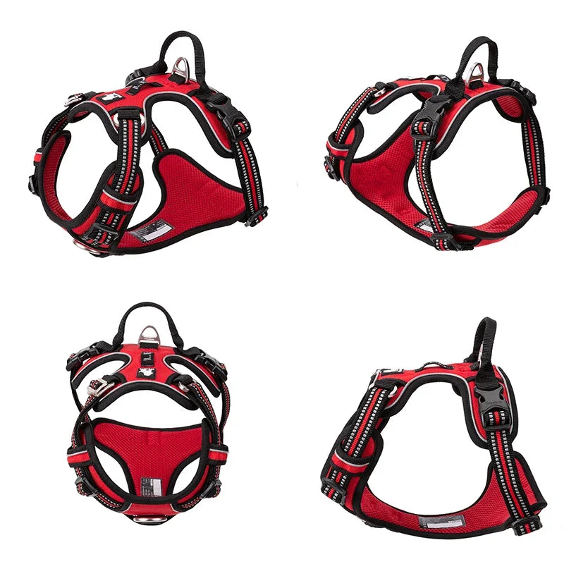 Dog Harness with Breathable Mesh Padding and reflective trim - Adjustable Lightweight Fit, Fuchsia, size XS