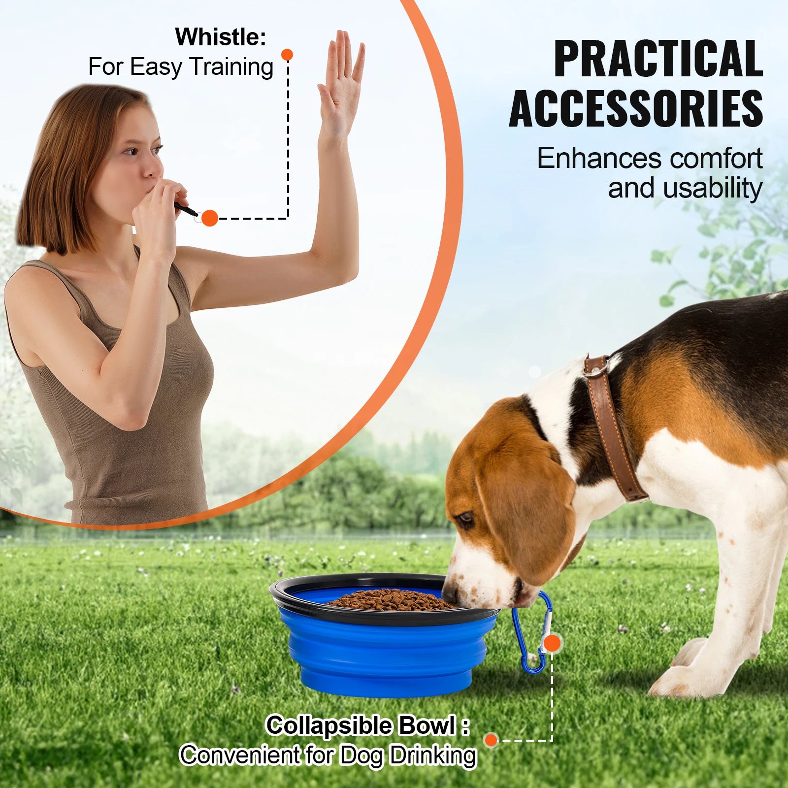 Dog Agility Training Equipment Set with Adjustable Hurdles and Weave Poles - 7 Piece