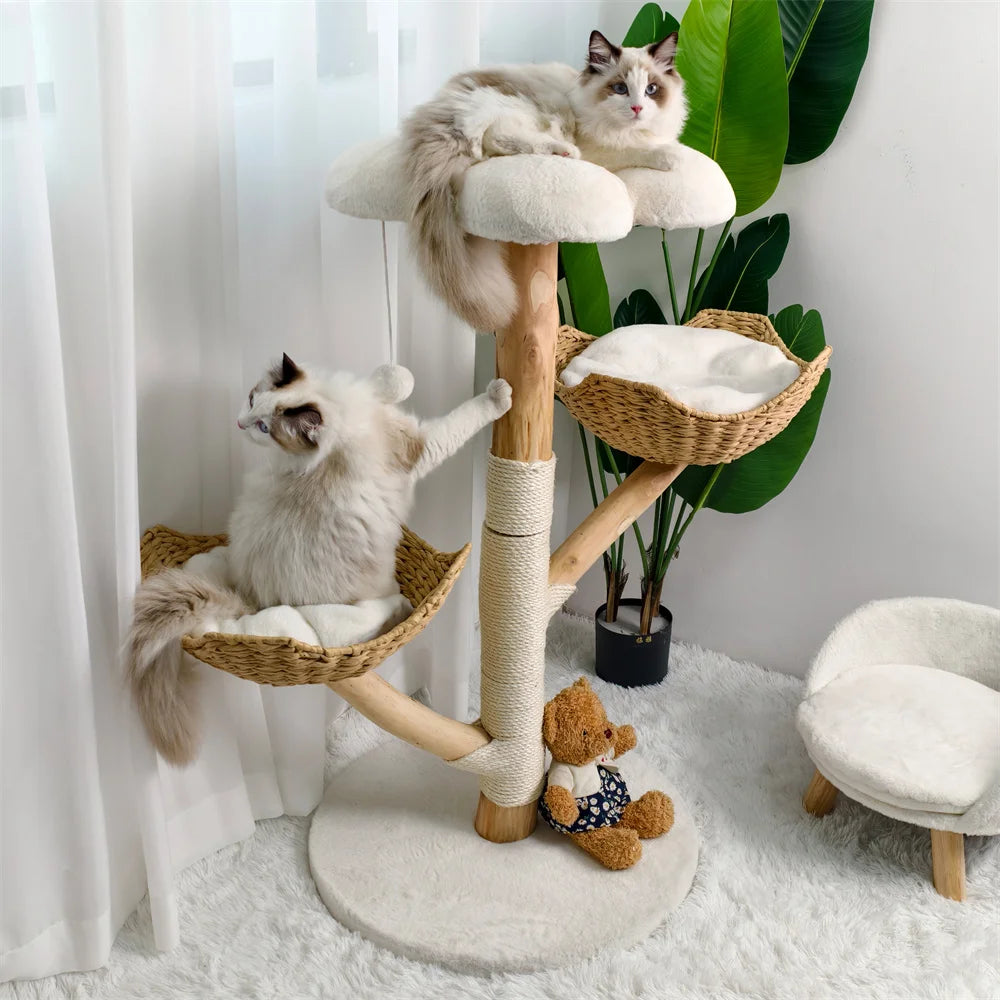 Cat Tree with Sisal Scratching Post and Removable Washable Mats