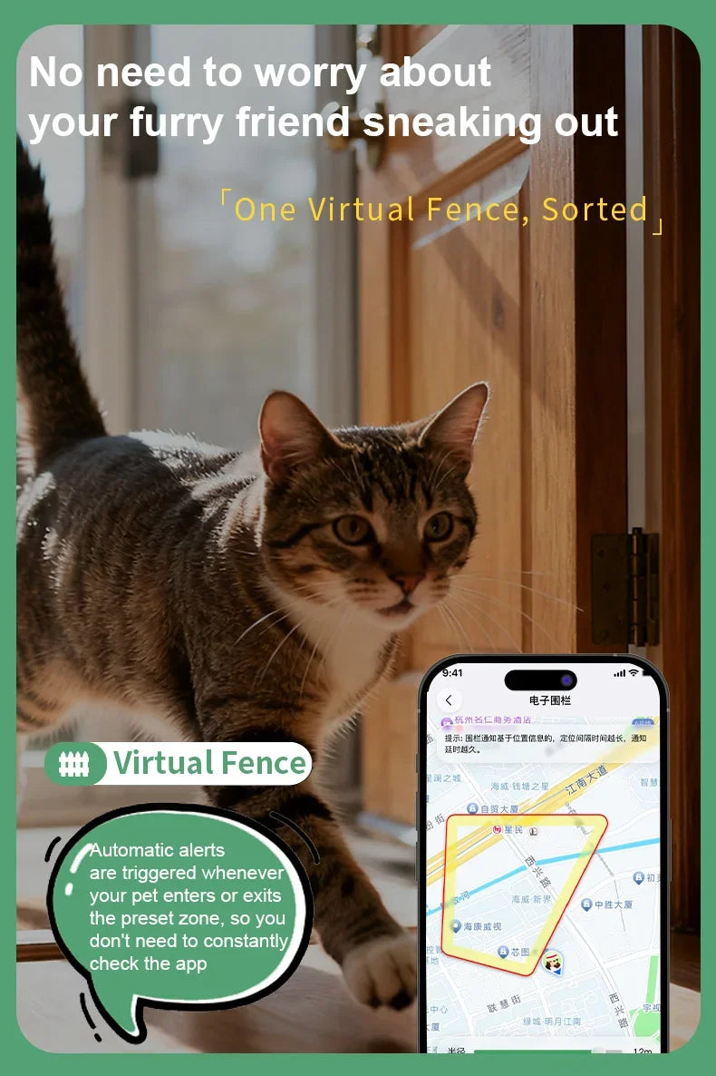 Smart 4G GPS Pet Tracker Collar with Voice Call and Geo Fence. Waterproof, Rechargeable