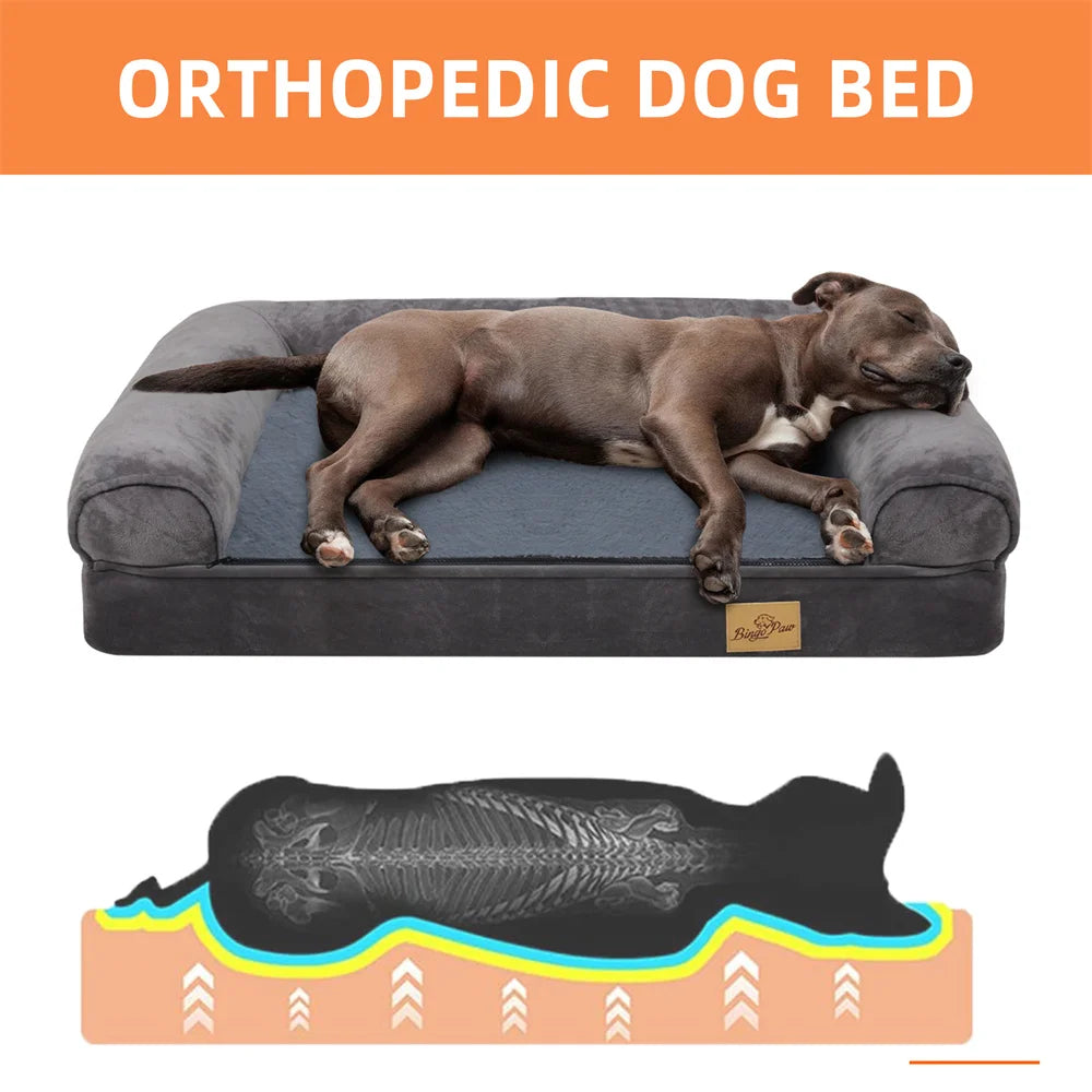Orthopedic Memory Foam Dog Bed Sofa with Removable Waterproof Cover XL 120x90x20 cm