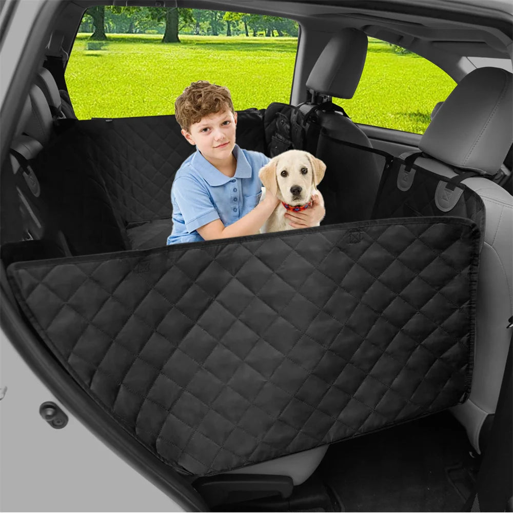 Waterproof Dog Back Seat Hammock Cover with Side Flaps and Storage Pocket (max 100kg)