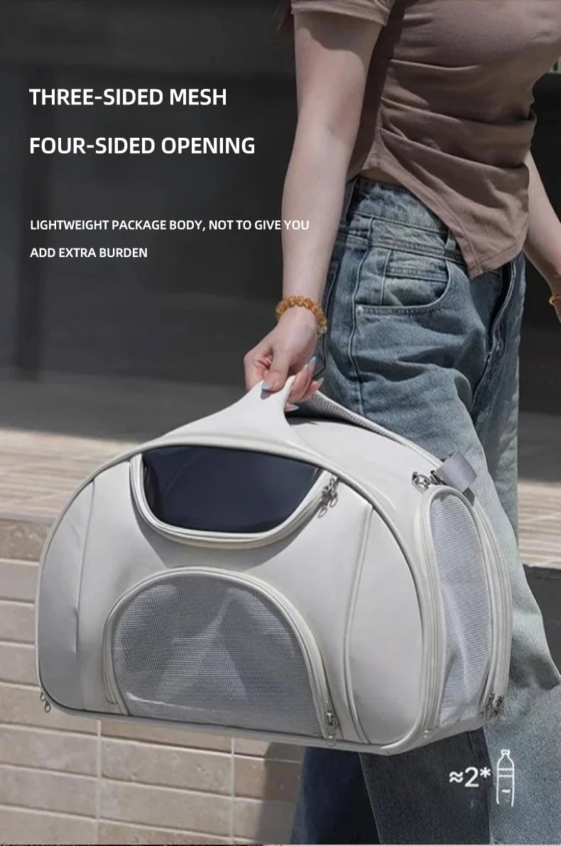 Soft Sided Expandable Pet Carrier Backpack with Ventilated Panels and trolley