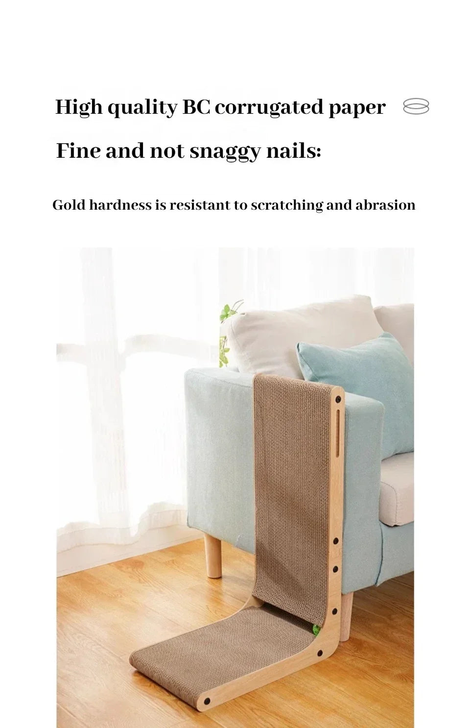 L-Shaped Cat Scratcher Board with Furniture Protection Design - Large