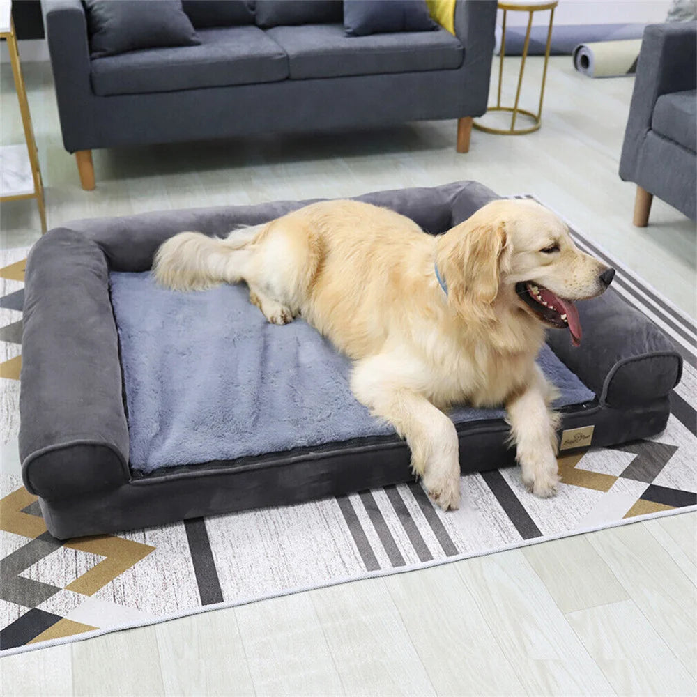 Orthopedic Memory Foam Dog Bed Sofa with Removable Waterproof Cover - M 80x60x18 cm