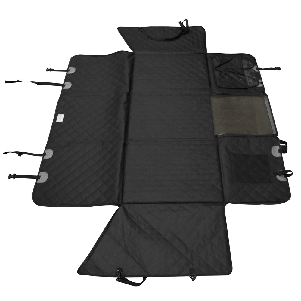 Waterproof Dog Back Seat Hammock Cover with Side Flaps and Storage Pocket (max 100kg)