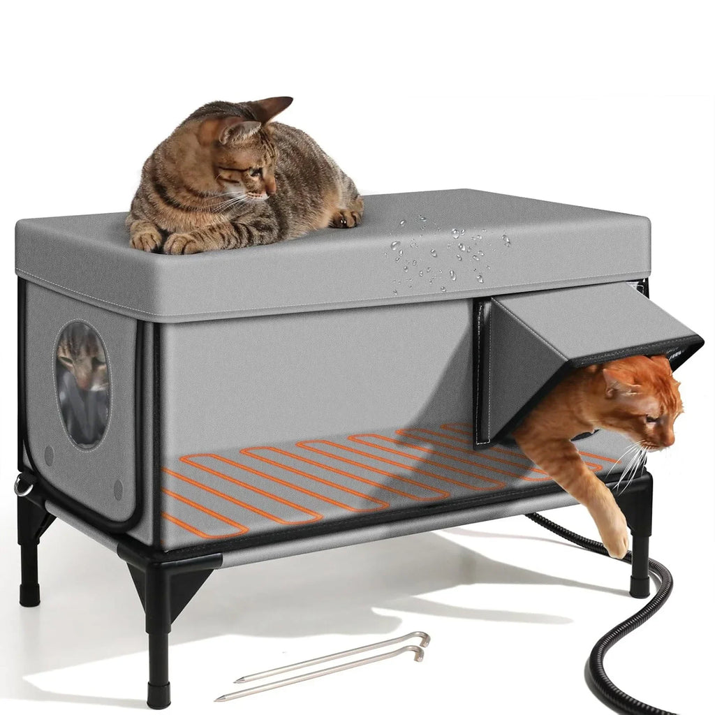 Lightweight Foldable Waterproof Cat Shelter with Insulated Warming Function - Medium 53 x 33 x 30cm
