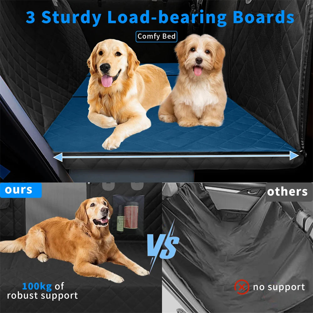 Waterproof Dog Back Seat Hammock Cover with Side Flaps and Storage Pocket (max 100kg)