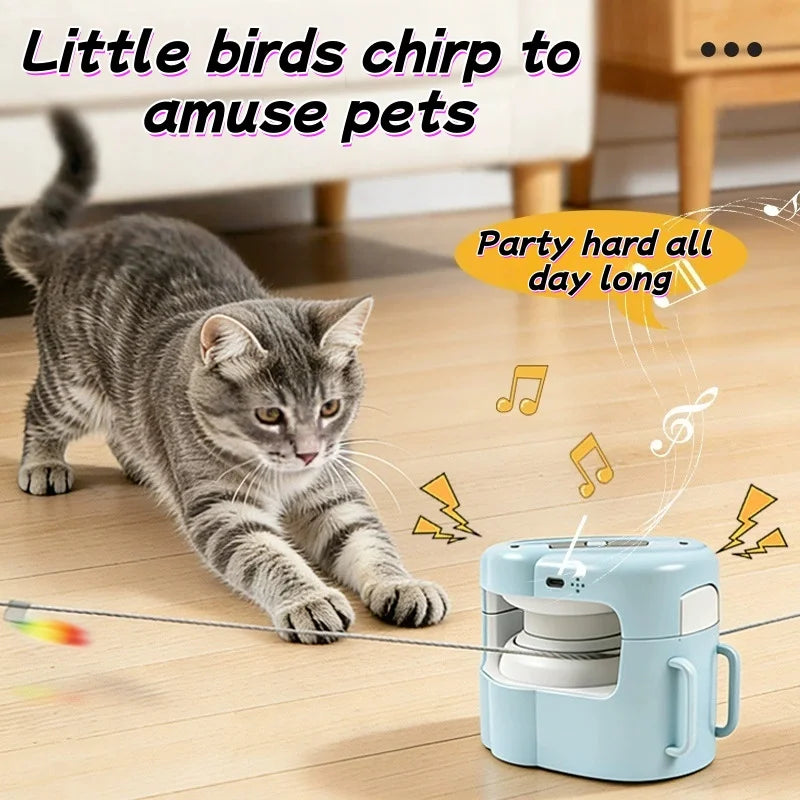 Interactive Indoor Cat Chase Toy with Remote and Adjustable Speed, Rechargeable