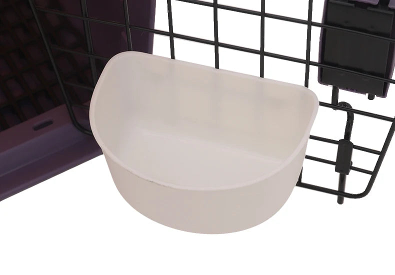 Portable Pet Travel Carrier Lightweight Hard Plastic Crate for Small Cats and Dogs with Sliding Door. (50x34.5x34cm)