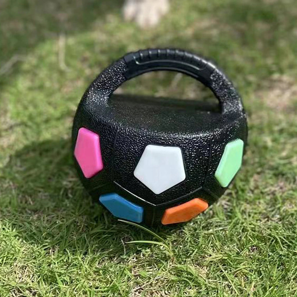 Interactive Squeaky Dog Ball with Handle for Outdoor Play - Medium Large Breeds (Red)