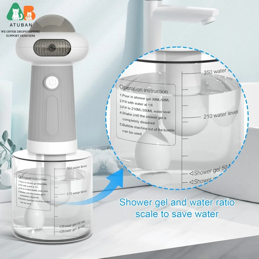 ATUBAN Dog Shampoo Dispenser, UFO Dog Shampoo Sprayer Electric Foaming Shampoo Dispenser for Dogs and Cats Washing, for Bathtub