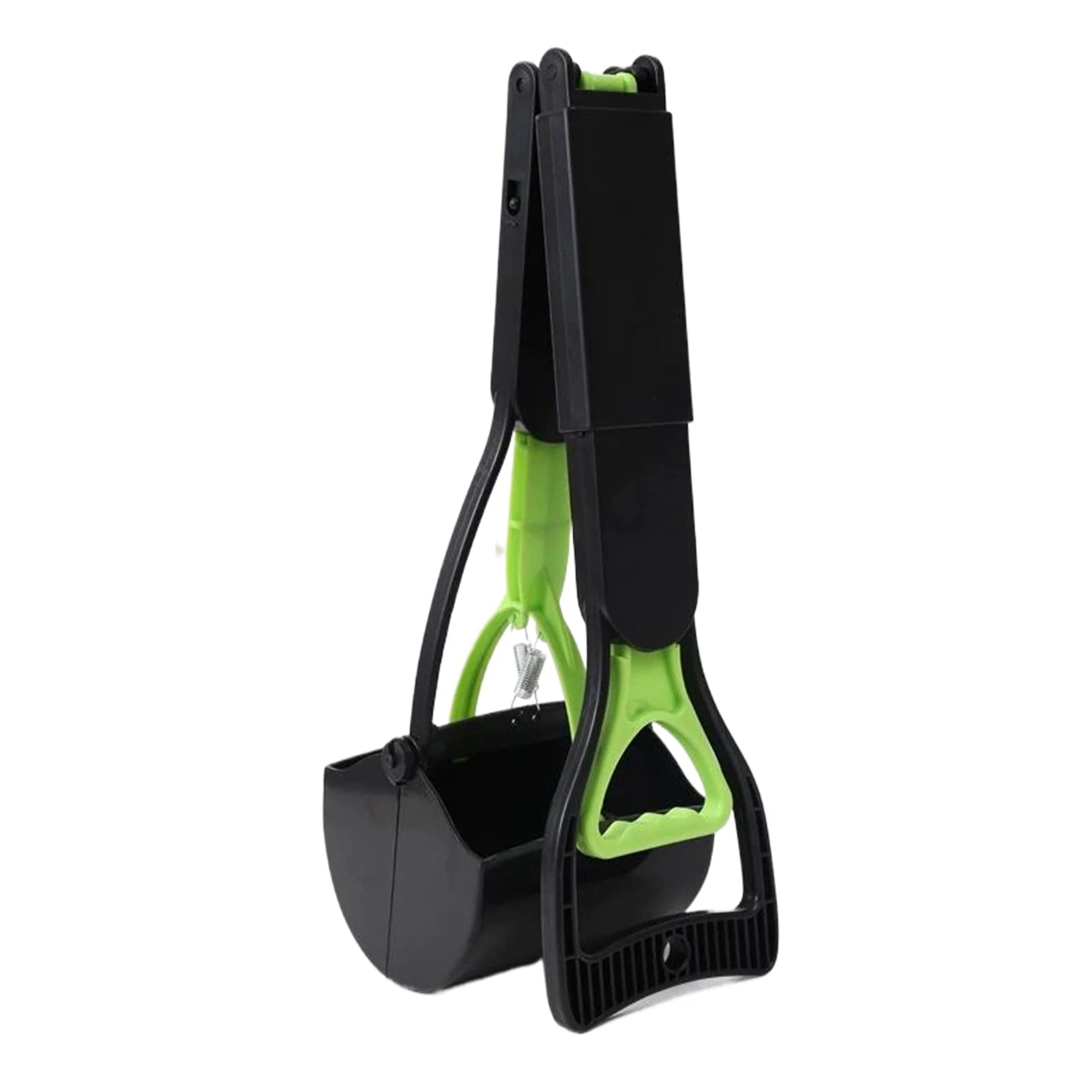 Foldable Dog Poop Scooper Long Handle Heavy Duty Jaw Clamp, Non Stick, Easy Clean