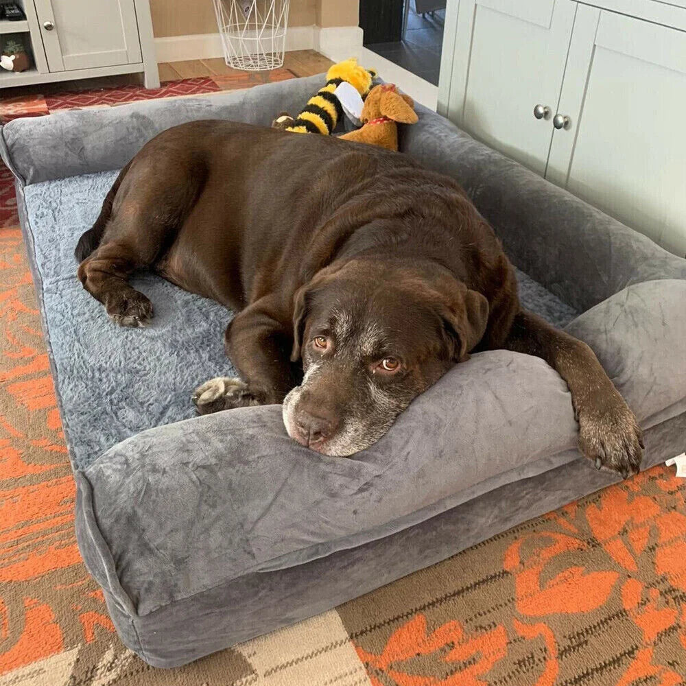 Orthopedic Memory Foam Dog Bed Sofa with Removable Waterproof Cover -L 100x75x19 cm
