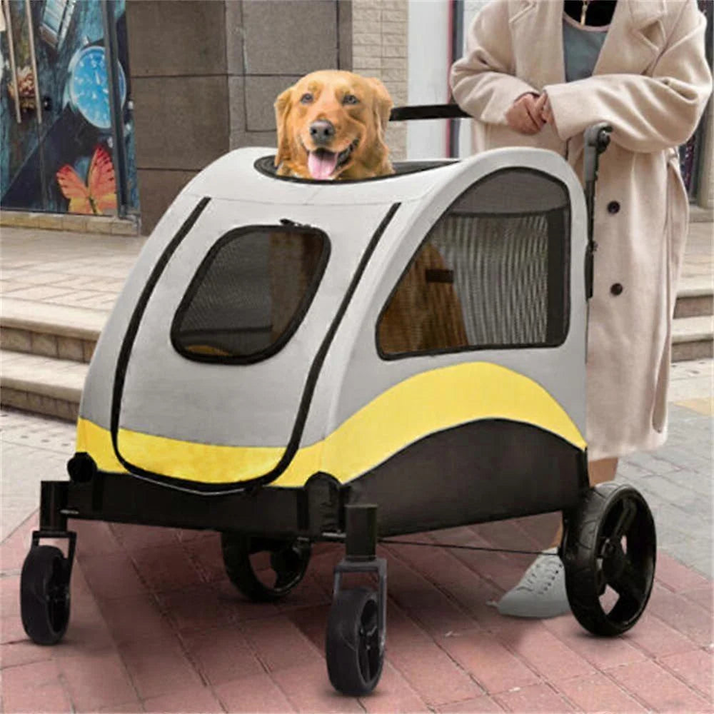 Premium Heavy Duty Pet Stroller with 4 Wheels and Brake - Foldable (Small)