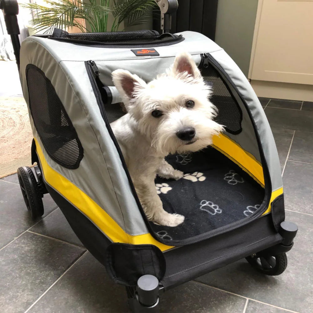 Heavy Duty Pet Stroller with 4 Wheels and Brake - Foldable. (Medium)