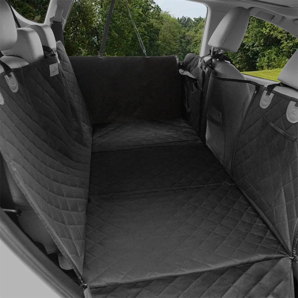 Waterproof Dog Back Seat Hammock Cover with Side Flaps and Storage Pocket (max 100kg)