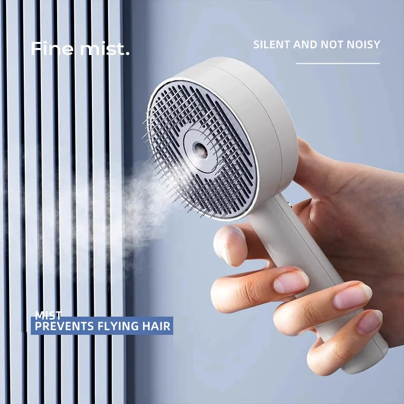 2 in 1 Spray Slicker Brush for Cats with Anti Static Mist and Deshedding Function - White