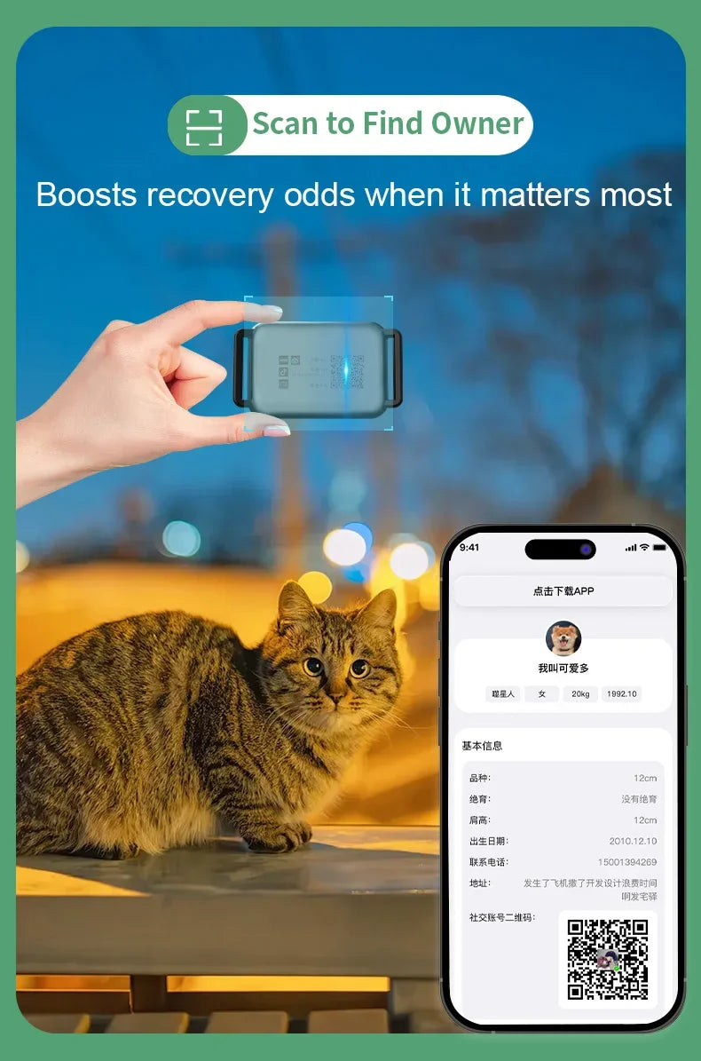 Smart 4G GPS Pet Tracker Collar with Voice Call and Geo Fence. Waterproof, Rechargeable