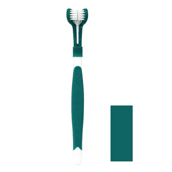 3 Sided Pet Toothbrush for Dogs,  Soft Bristles for Daily Dental Cleaning