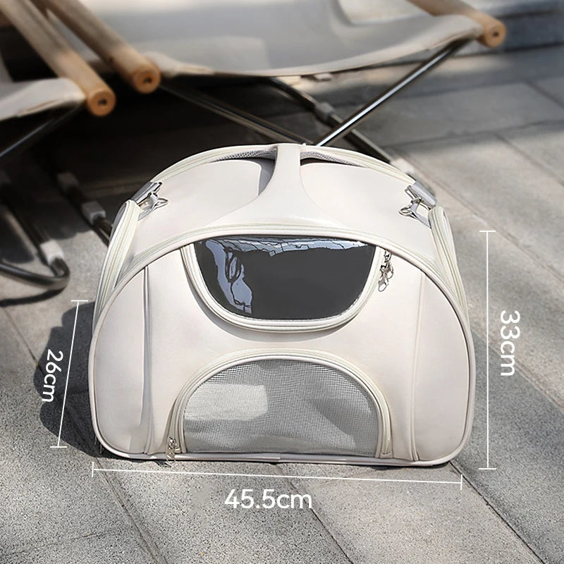 Soft Sided Expandable Pet Carrier Backpack with Ventilated Panels and trolley