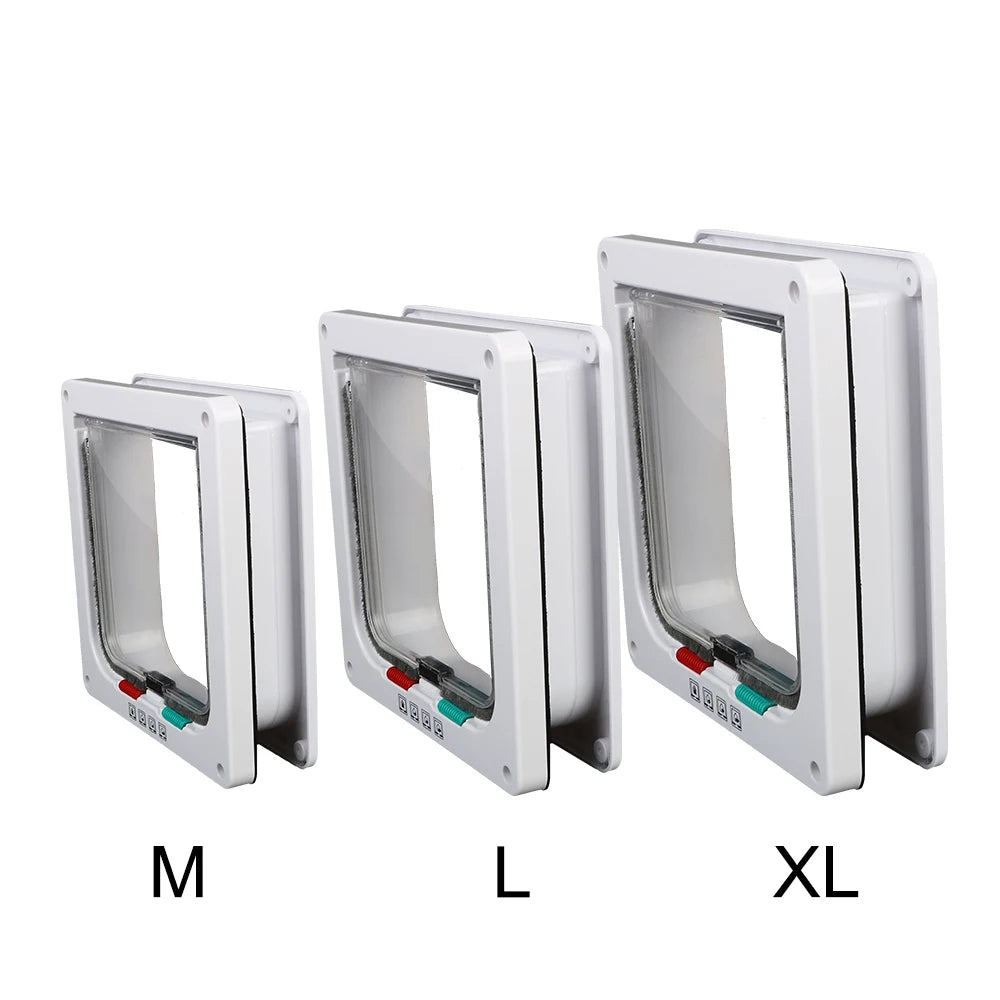 ABS Plastic Pet Door Flap with 4 Way Lock Weatherproof Seal for Cats and Small Dogs (XL: 25* 5.5*27.7cm)
