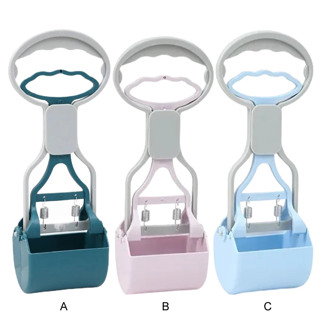 Foldable Dog Poop Scooper Long Handle Heavy Duty Jaw Clamp, Non Stick, Easy Clean
