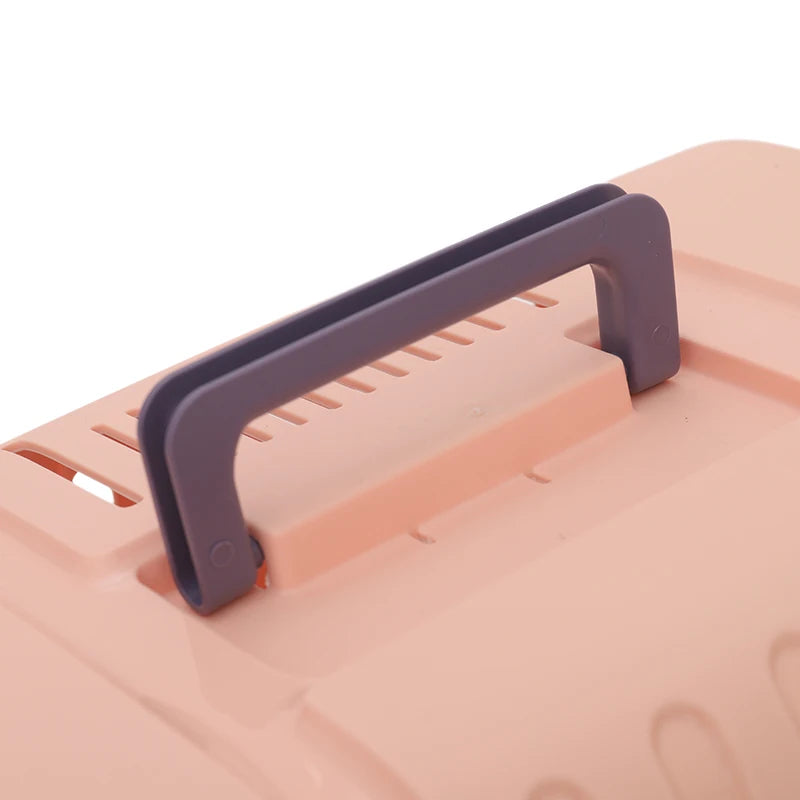 Portable Pet Travel Carrier. Lightweight Hard Plastic Crate for Small Cats and Dogs Sliding Door (45.5x31.5x30.5cm)