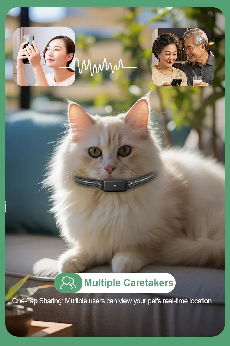 Smart 4G GPS Pet Tracker Collar with Voice Call and Geo Fence. Waterproof, Rechargeable
