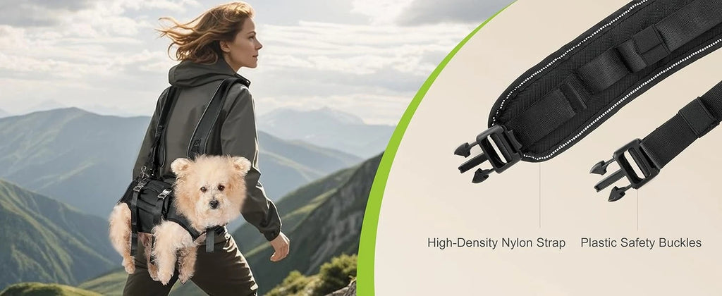 Dog Sling Carrier Lift Harness with Reinforced Handles and Adjustable Fit for Small to Medium Dogs - Black, Size M (3.6-7kg)