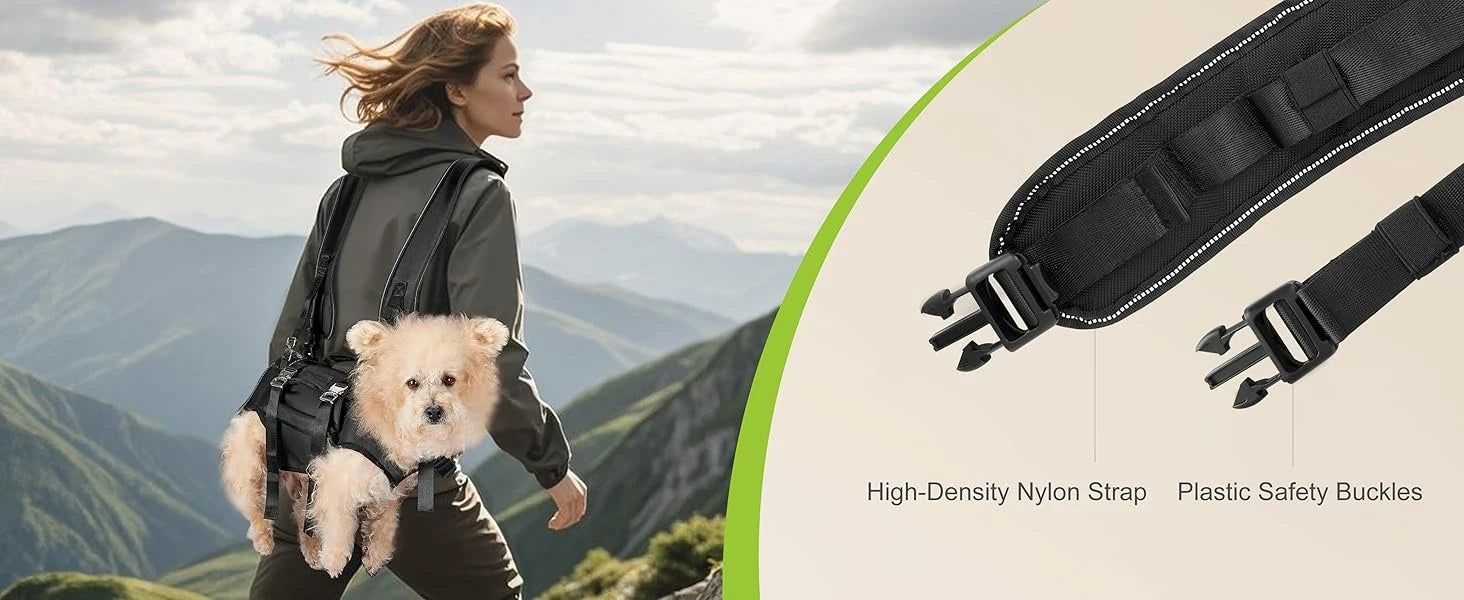 Dog Sling Carrier Lift Harness with Reinforced Handles and Adjustable Fit for Small to Medium Dogs - Black, Size M (3.6-7kg)